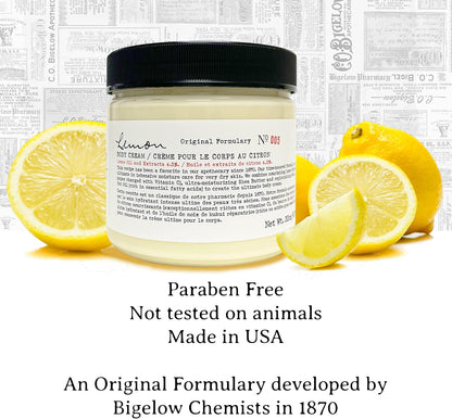 No. 005 Lemon Body Cream with Lemon Oil and Extracts, Moisturizes Dry Skin, 8 Ounces