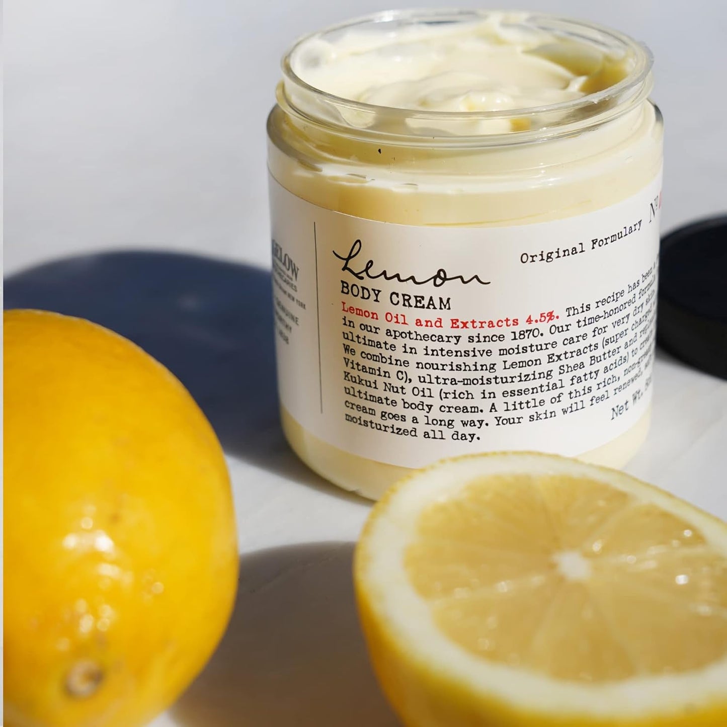 No. 005 Lemon Body Cream with Lemon Oil and Extracts, Moisturizes Dry Skin, 8 Ounces